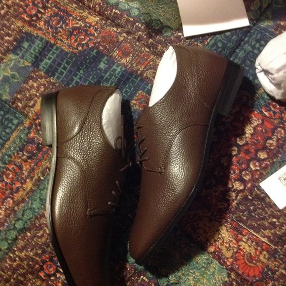 Coach Men's Graham Brown Leather Derby Shoes - 11D- New in Box - Picture 2 of 10